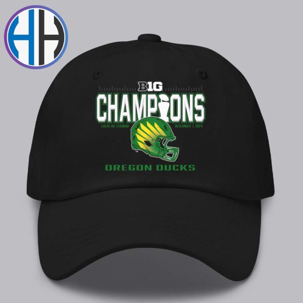 Official Oregon Ducks Football 2024 Big Ten Football Conference Champions Locker Room Black Snapback Hat Classic Cap