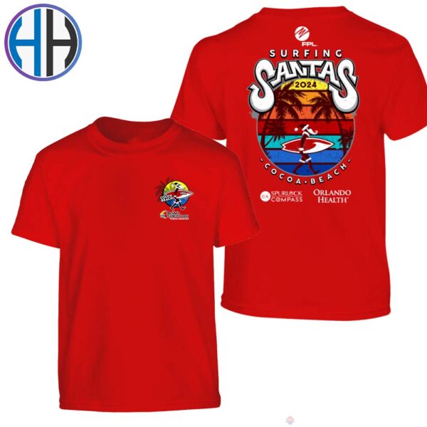 Official Surfing Santas 2024 Cocoa Beach Spurlock Compass Orlando Health Two Sides Print Classic T-Shirt