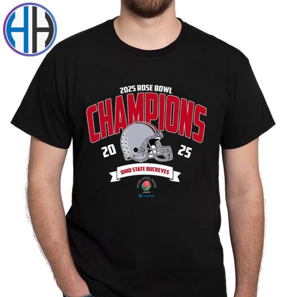 Ohio State Buckeyes Football NCAA College Football Season 2025 Champions 2025 Rose Bowl Presented By Prudential Winners Unisex T-Shirt