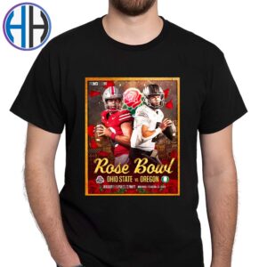 Oregon Ducks Vs Ohio State Buckeyes Matchup 2025 Rose Bowl Game NCAA College Football Playoff Quarterfinal On January 1 2025 Unisex T-Shirt