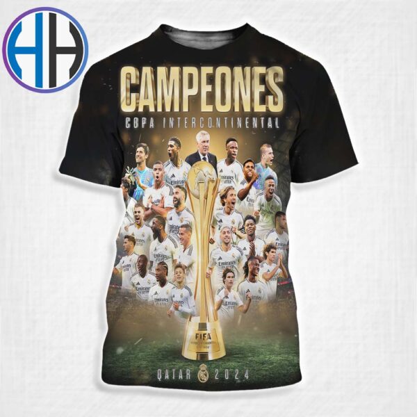 Real Madrid Have Won The 9x FIFA Intercontinental Cup World Cham9ions Qatar 2024 All Over Print Shirt