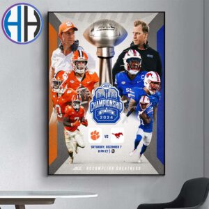 SMU Mustangs Football Vs Clemson Tigers Football ACC Championship On December 7 2024 Home Decor Poster Canvas