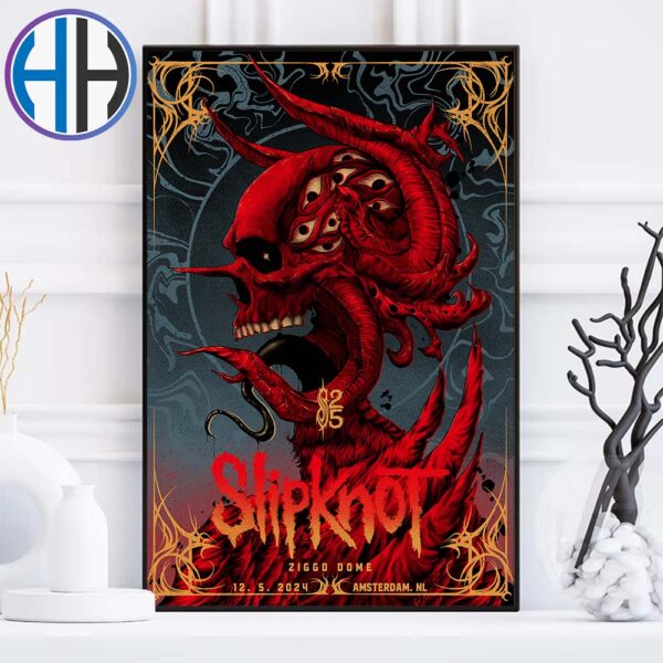 Slipknot 25th Anniversary Concert Poster In Amsterdam NL At Ziggo Dome On December 5 2024 Home Decor Poster Canvas