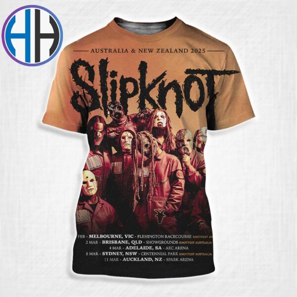 Slipknot Australia And New Zealand 2025 Schedule List Date All Over Print Shirt