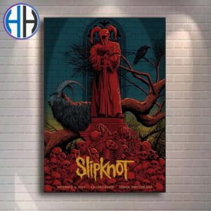 Slipknot Tour Poster 25th Anniversary In Zurich Switzerland At Hallenstadion On December 11 2024 Home Decor Poster Canvas