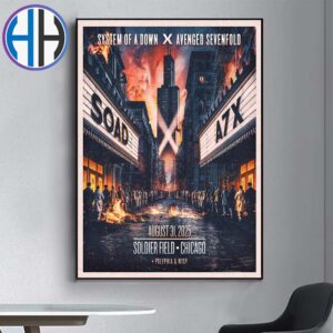 System Of A Down x Avenged Sevenfold Event Poster On August 31 2025 At Soldier Field In Chicago Home Decor Poster Canvas