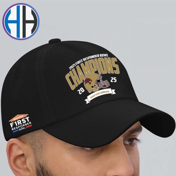 Texas State Bobcats Football NCAA College Football Season 2025 Champions 2025 Servpro First Responder Bowl Winners Classic Cap Snapback Hat