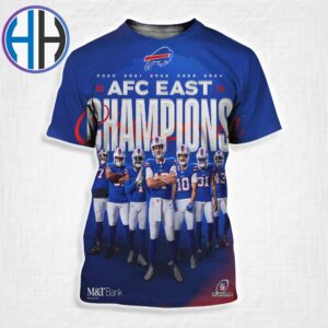 The Buffalo Bills Are The 2024 AFC East Division Champions For A Franchise-Record Fifth Consecutive Season All Over Print Shirt