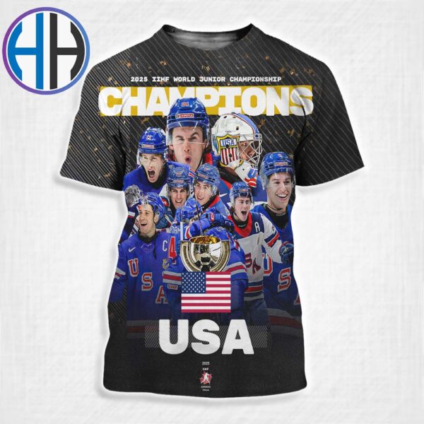 2025 IIHF World Junior Championship Is Team USA Back-To-Back Champions All Over Print Shirt