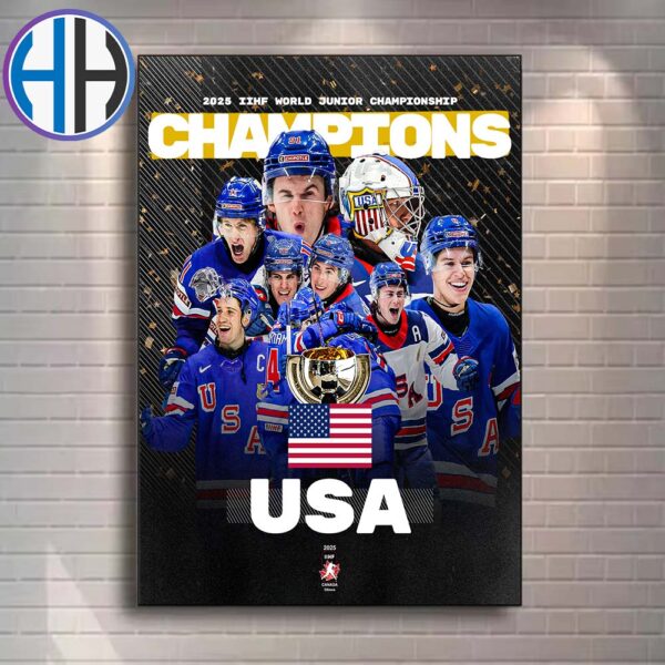 2025 IIHF World Junior Championship Is Team USA Back-To-Back Champions Home Decor Poster Canvas