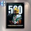 Aaron Rodgers Team New York Jets Reach 500 Regular Season Touchdowns Home Decor Poster Canvas