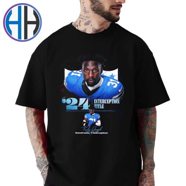 Kerby Joseph Detroit Lions Wins 2024 NFL Interceptions Title With 9 Interceptions Yards Classic T-Shirt