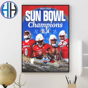 Louisville Cardinals Football NCAA College Football Season 2024 Champions 2024 Tony the Tiger Sun Bowl Winners Poster Canvas