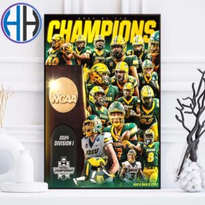 North Dakota State Bison Defeats Montana State 35-32 To Win The 2024 FCS National Championship Title Poster Canvas