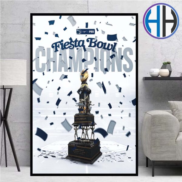 Penn State Nittany Lions Football NCAA College Football Champions 2024 Vrbo Fiesta Bowl Winners Home Decor Poster Canvas