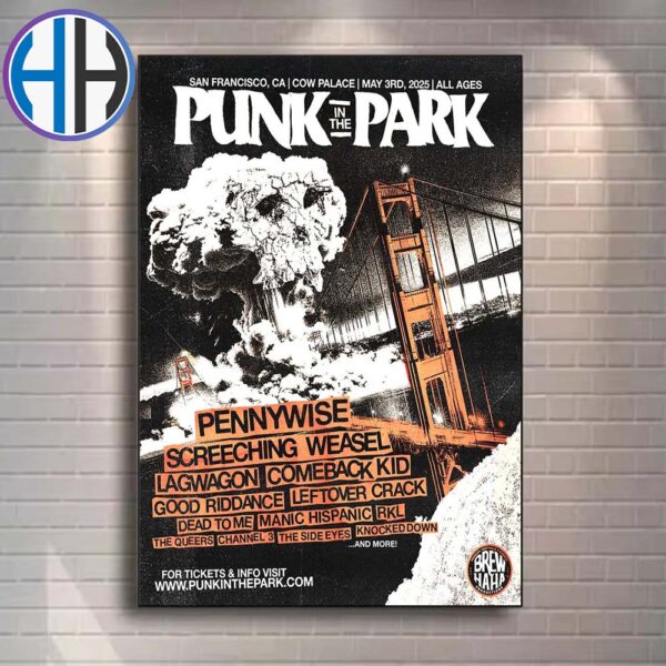 Punk In The Park Concert Poster In San Franciso CA At Cow Palace On May 3rd 2025 Home Decor Poster Canvas