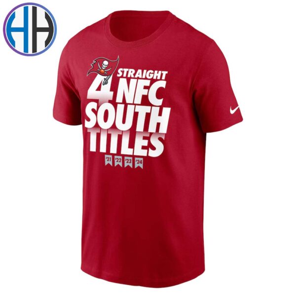 Tampa Bay Buccaneers Nike Four-Straight 4 Straight NFC South Titles NFC South Division Champions 2024 T-Shirt