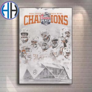 Texas Longhorns Football NCAA College Football Season 2025 Champions 2025 Chick-fil-A Peach Bowl Winners Home Decor Poster Canvas